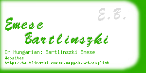 emese bartlinszki business card